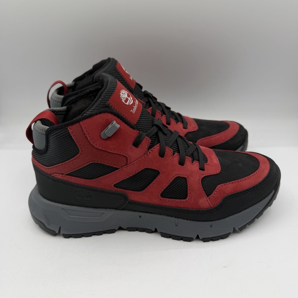 Timberland Voyager‎ Valley Shoes Mens Sz 12 Black Red Trail Hiking Sneakers Mid